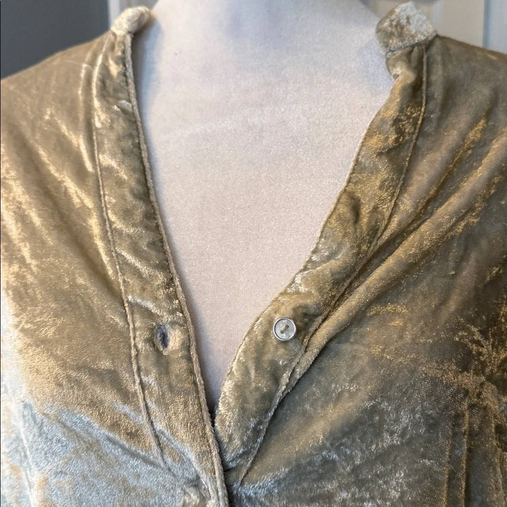 Maeve Anthropologie Boho Crushed Velvet‎ Long Sleeve High Low Tunic Size 4